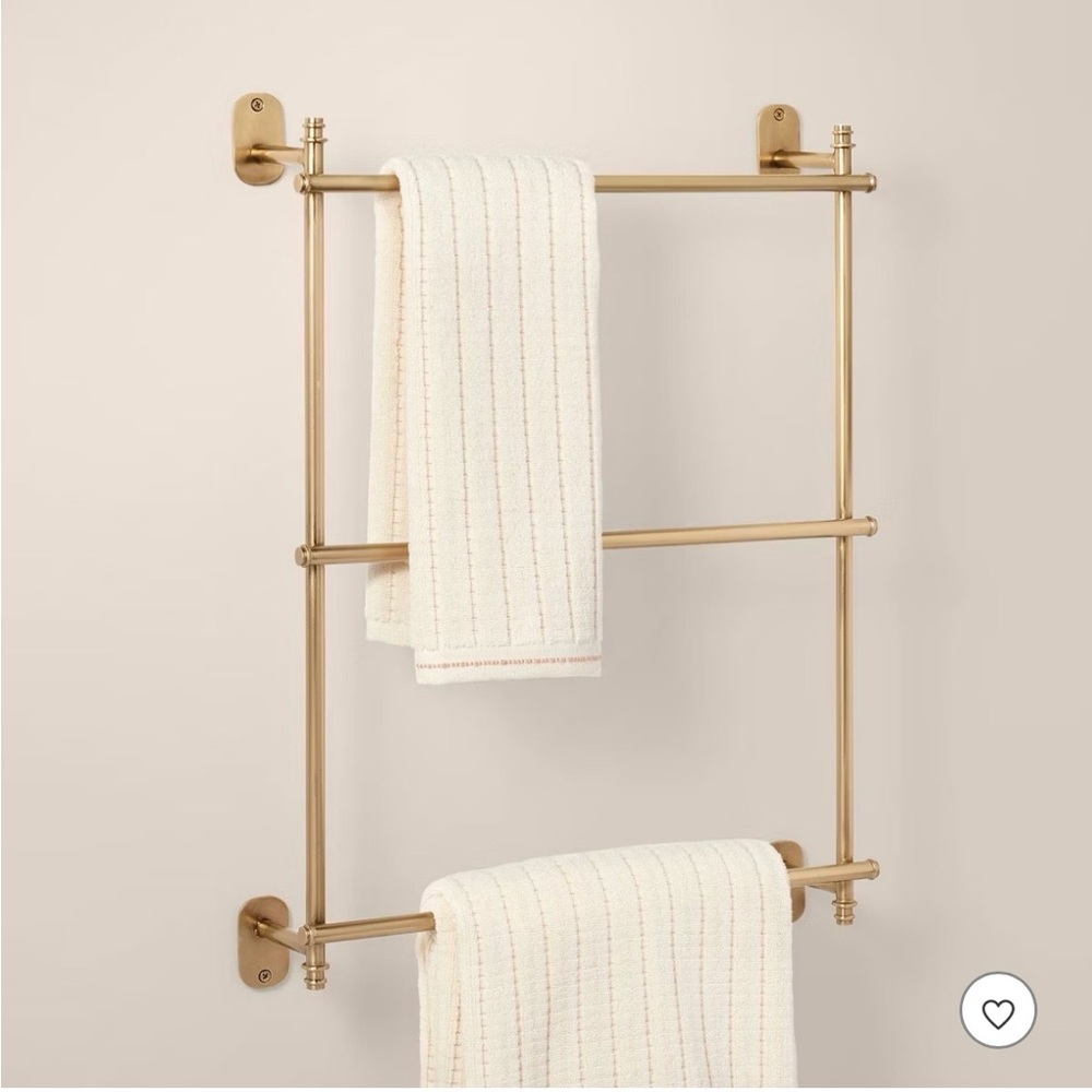 Hearth & Hand with Magnolia Wall-Mounted Brass Ladder Towel Rack Antique Finish